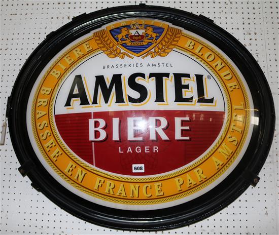 Amstel Beer advertising sign